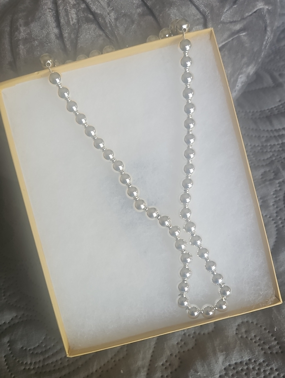 Silver Beaded Necklace - Classic Women Jewelry